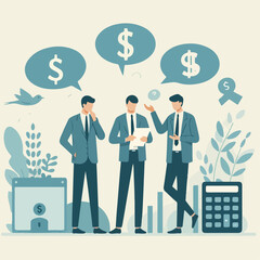 businessmen discussing company financial issues