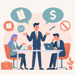 businessmen discussing company financial issues