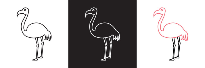 Flamingo icon. Vector illustration. isolated on white and black background. EPS 10