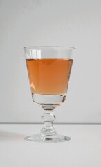 Close up on a glass of Rose wine