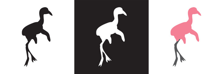 Flamingo icon. Vector illustration. isolated on white and black background. EPS 10