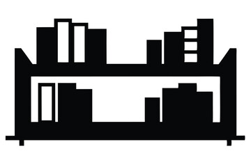 Obraz premium black and white city skyline