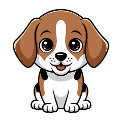 Funny Cute Beagle Dog, Dog face cartoon