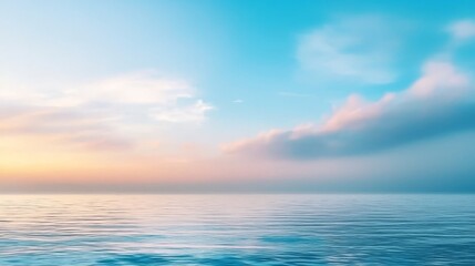 Fototapeta premium Breathtaking golden sunset over tranquil ocean with majestic clouds