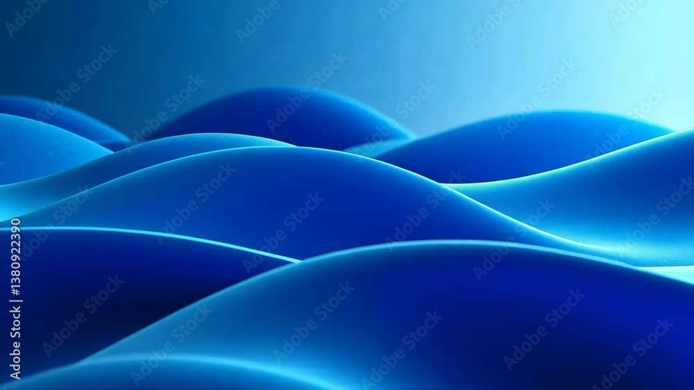 Aufkleber deep blue abstract waves seamless looping motion background