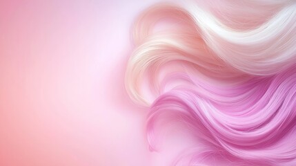Abstract pink background design with flowing wavy hair texture