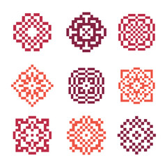abstract shape retro pixel art