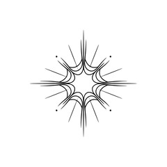 Abstract Starburst Design on White, Minimalist Graphic