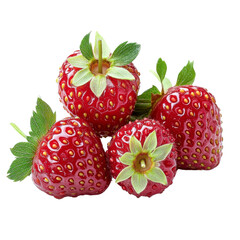 juicy strawberries isolated on white background