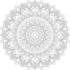 Floral Mandala with Bohemian and Geometric Elements for Tattoos and Wall Art