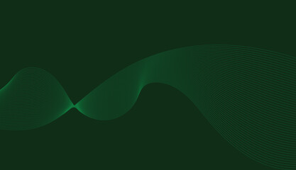 Abstract green dark illustration design on a green line wave background.
