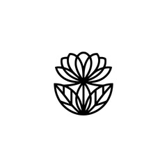 Elegant Minimalist Lotus Flower Logo Design