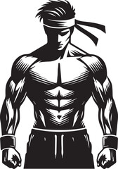 Obraz premium vector illustration of a man, Bodybuilder man silhouette vector, Bodybuilder logo, Bodybuilder vector illustration