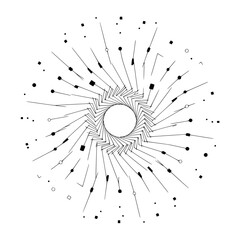 Abstract Geometric Swirl: Modern Tech Design on White Background