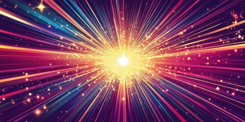 Retro vector background with abstract sunburst design