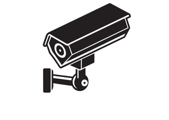 Cctv security camera silhouette vector