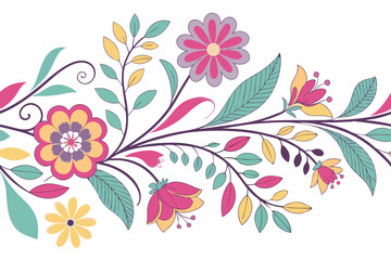 Fototapeta premium Botanical illustration. Botanical. Colorful. Simple. Line drawing.