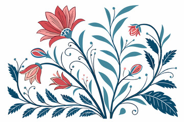 Fototapeta premium Botanical illustration. Botanical. Colorful. Simple. Line drawing.