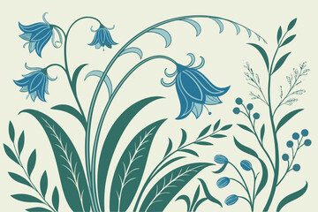 Botanical illustration. Botanical. Colorful. Simple. Line drawing.