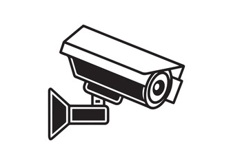 Cctv security camera silhouette vector
