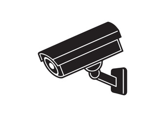 Cctv security camera silhouette vector