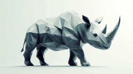Polygonal animal shapes in a futuristic low-poly design, ideal for tech-based and modern graphic projects,