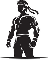 Fototapeta premium vector illustration of a man, Bodybuilder man silhouette vector, Bodybuilder logo, Bodybuilder vector illustration