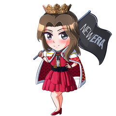 girl in a queen coat