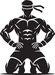 Fototapeta premium vector illustration of a man, Bodybuilder man silhouette vector, Bodybuilder logo, Bodybuilder vector illustration