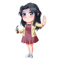 girl with a cup of drink