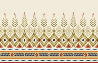 Ethnic tribal  colorful background. Seamless tribal pattern, folk embroidery, tradition geometric ornament. Traditional design for fabric, textile, print, rug, paper