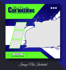 Car washing service creative social media banner design	