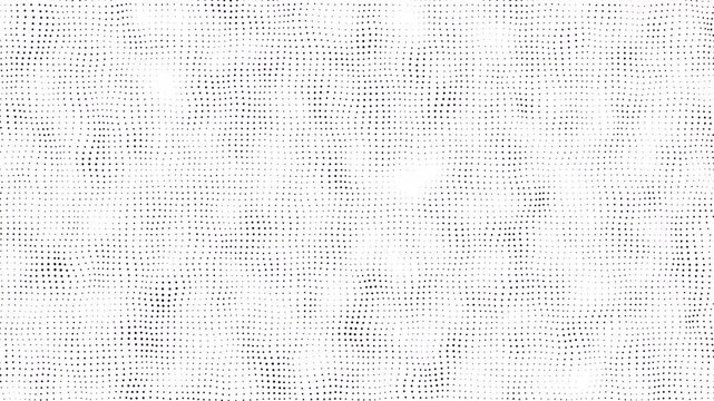 Abstract elegant technology black particles wave on white background seamless loop. Digital server cyber data transferring wave dots blinking. Futuristic digital dot waves AI big data loop backdrop 4K