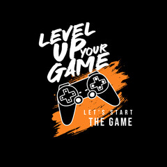 Level Up Your Game joypad typography print graphic tee