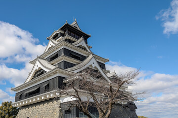 The Famous Landscape vintage building of Kumamoto Castle in Northern Kyushu, Japan.