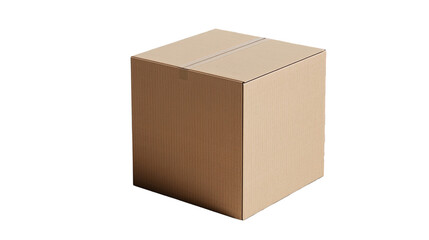 Fototapeta premium Cardboard Box on Display: A plain cardboard box, perfect for packaging, delivery, and shipping, presents its simple yet functional design.