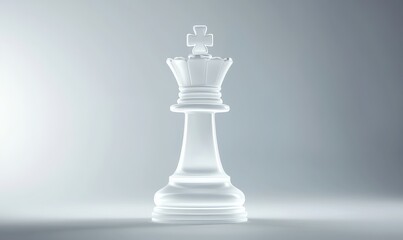 White chess queen on gradient background, strategy concept