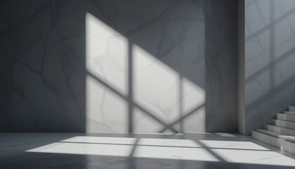 Obraz premium Captivating light and shadow play in minimalist architecture contemporary space interior photography modern environment artistic perspective