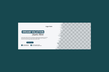 travel Tourism Facebook cover design template