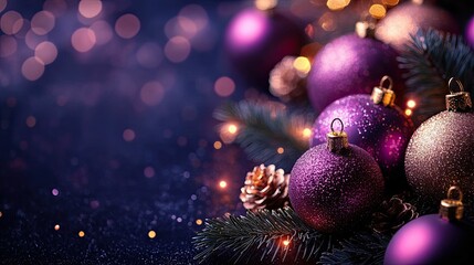 Christmas holiday theme with golden-pink