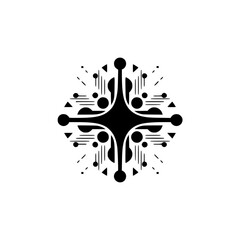 Fototapeta premium Abstract Geometric Black Cross Design on White Background