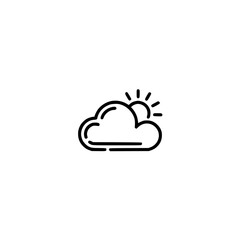 Minimalist Weather Icon: Cloud and Sun Illustration
