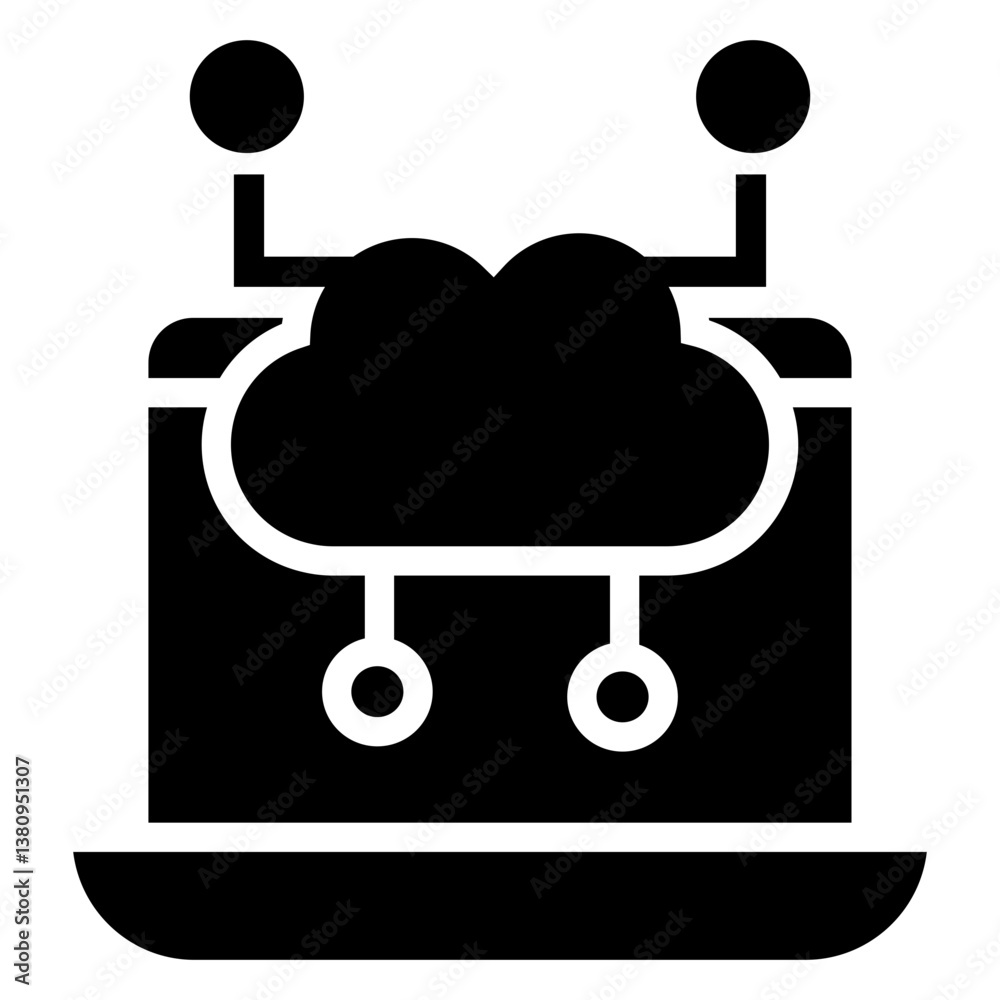 Poster cloud computing vector icon