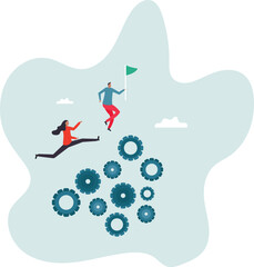 Organization efficiency, development and workflow,character for design.