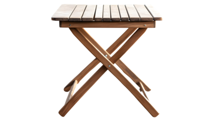 Modern Wooden Table Isolated on White Background for Professional Interior Design Concepts.