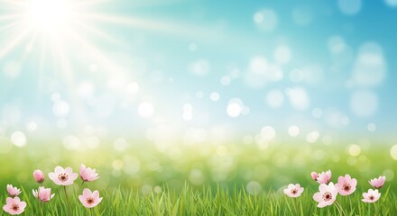 Obraz premium Sunlit Meadow Dream AI Generated