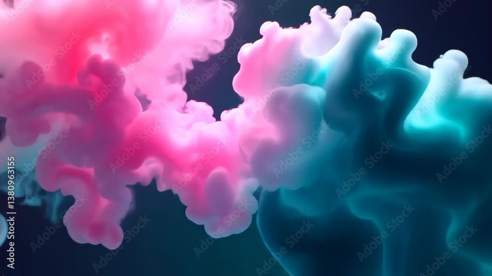 Poster pink and teal smoke dance a mesmerizing display of color and movement