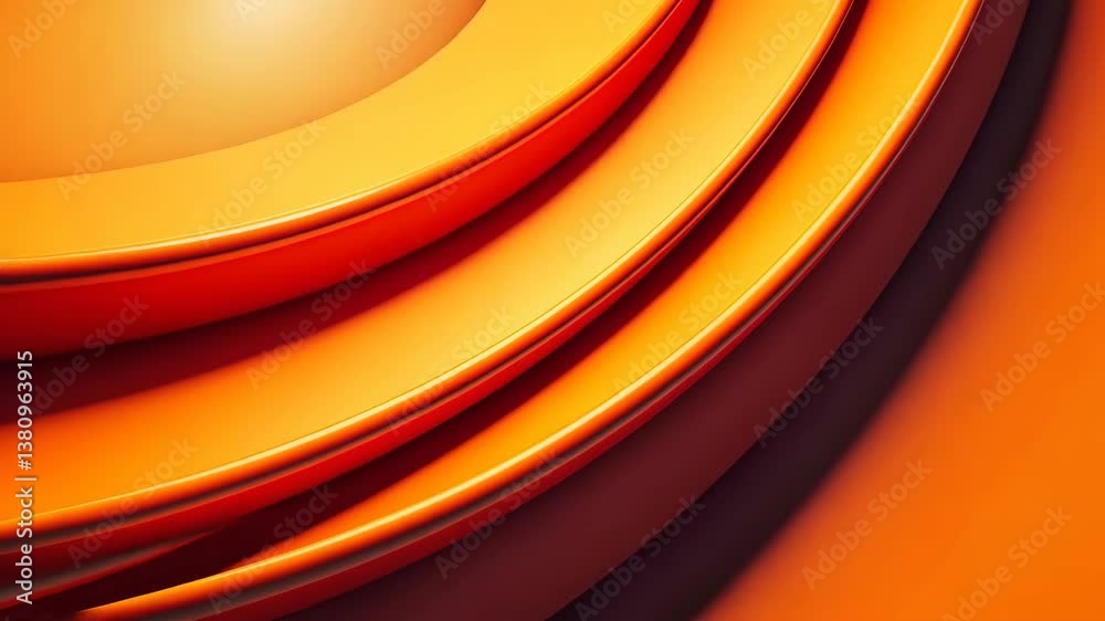 Aufkleber Vibrant Orange Curves A Seamless Loop of Abstract Motion and Dynamic Flow