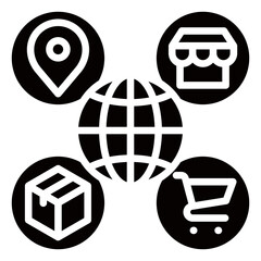 Supply Chain Icon Business Opportunity and Planning Management Glyph Design Vector Concept