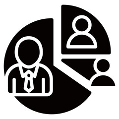 Demographic and Separation Icon Business Opportunity and Planning Management Glyph Design Vector Concept